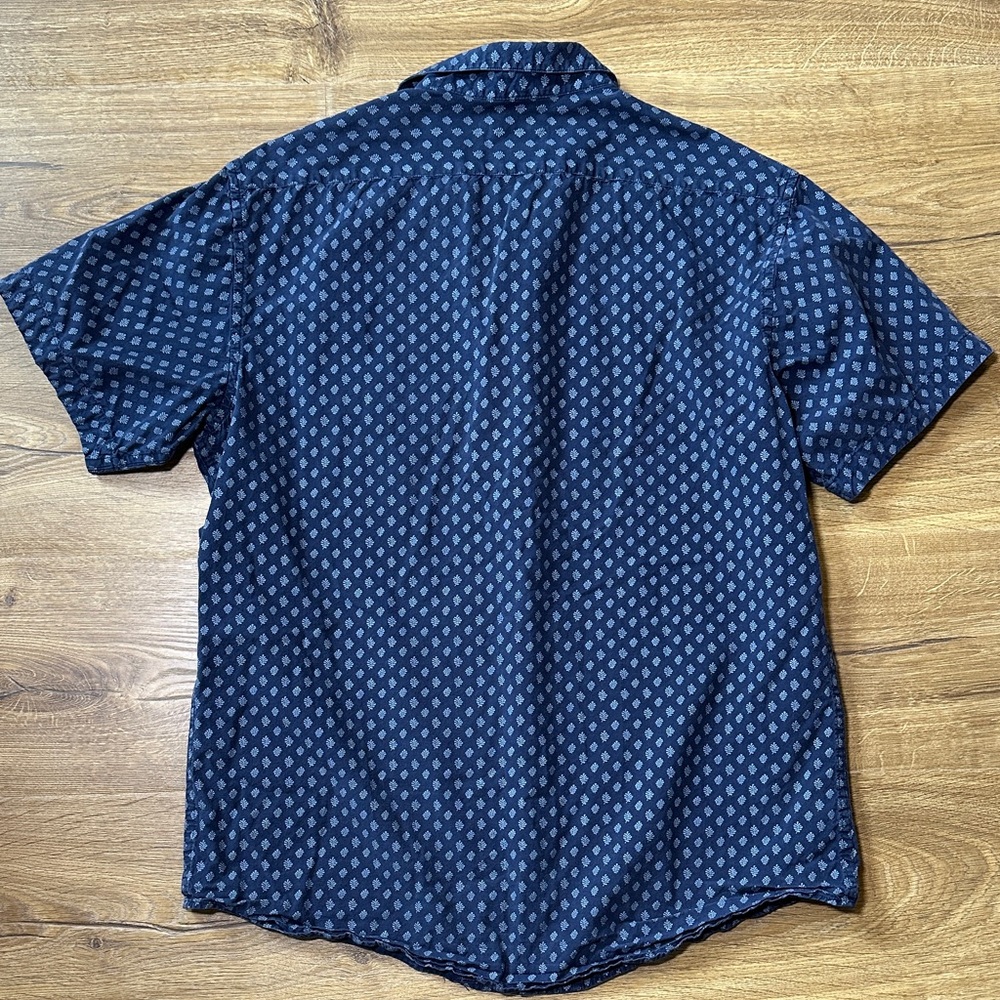 Taylor Stitch Men’s Blue Print Button Down Short Sleeve Shirt Size 42 Large - Picture 6 of 6